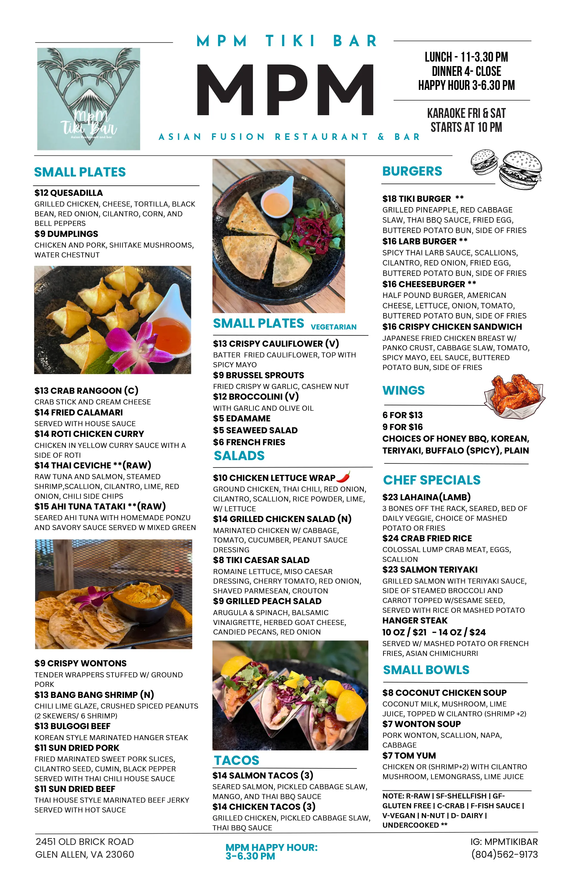 MPM Tiki Bar Menu 1